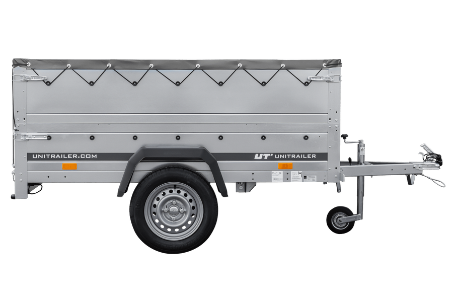 Remorque neuve 200x106 avec bĂąche plate, rehausses de ridelles et roue jockey - Garden Trailer 200 KIPP