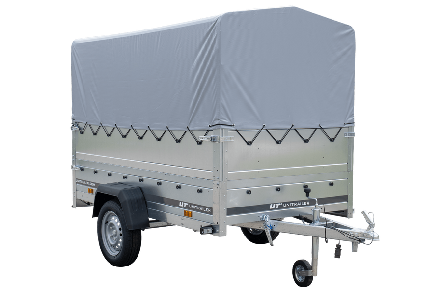 Remorque haute avec rehausses de ridelles et bĂąche haute - 2,30 x 1,25 m - Garden Trailer 230 KIPP