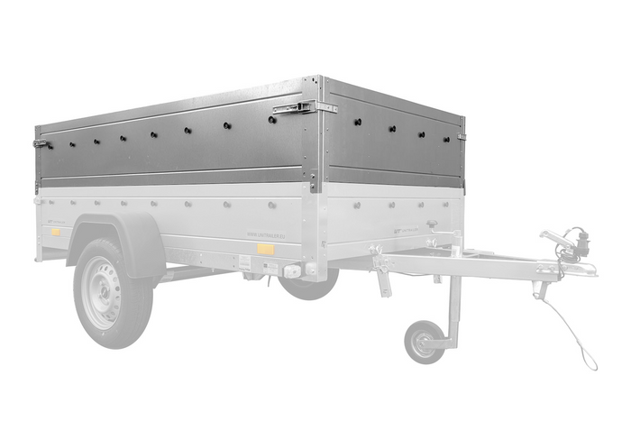 Remorque un essieu 230x125 UNITRAILER GARDEN 230 KIPP avec cÎtés BIS et couverture en aluminium