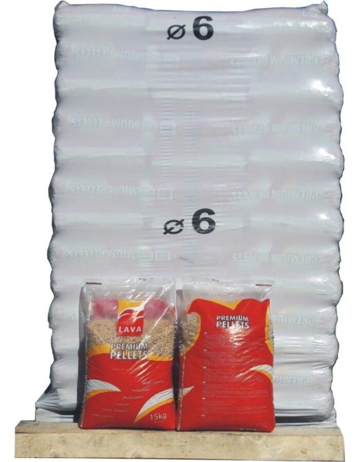 Pellet LAVA 100% rĂ©sineux â Palette de 65 sacs de 15 kg