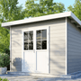 Abri de jardin composite SINTRA – 9 m2 gris clair – Prix usine – DESTOCKAGE