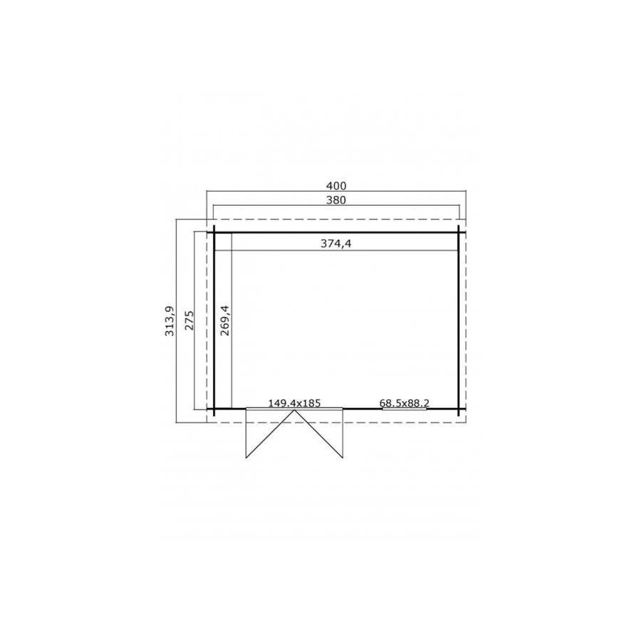 Abri de jardin SANTA FE 10m2 – 28mm
