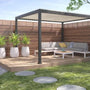 Pergola bioclimatique autoportante Prima, aluminium gris anthracite 12m²