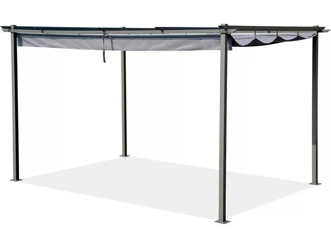 Pergola bioclimatique "Windsor" en aluminium - 3 x 6 m - Gris