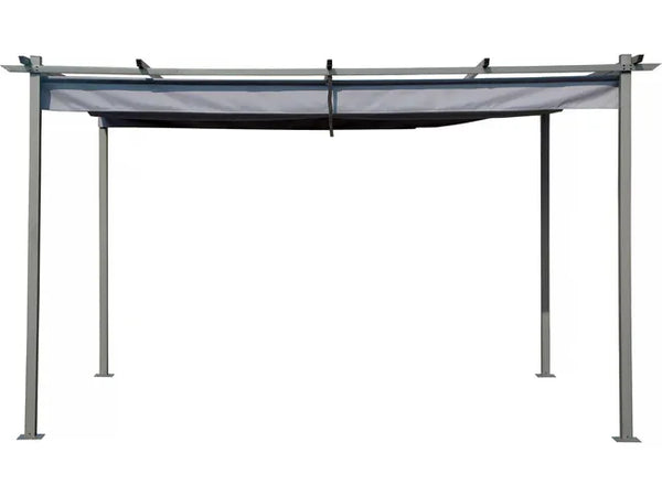 Pergola en métal avec toit rétractable - 3 x 4 m - Gris anthracite